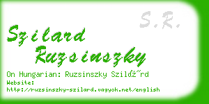 szilard ruzsinszky business card